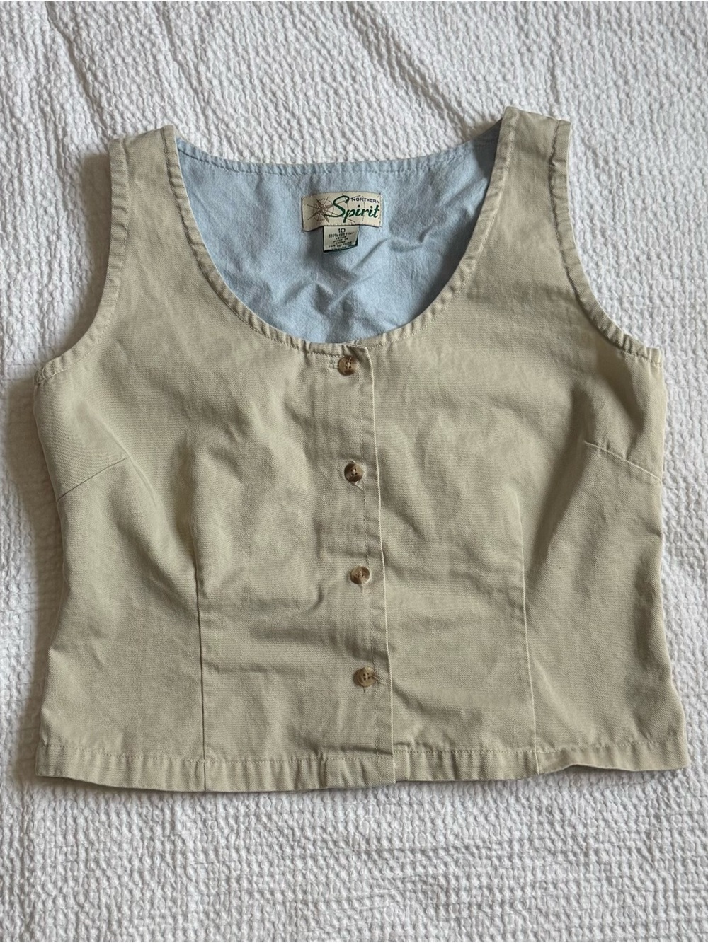Northern Spirit Khaki Button-Front Vest